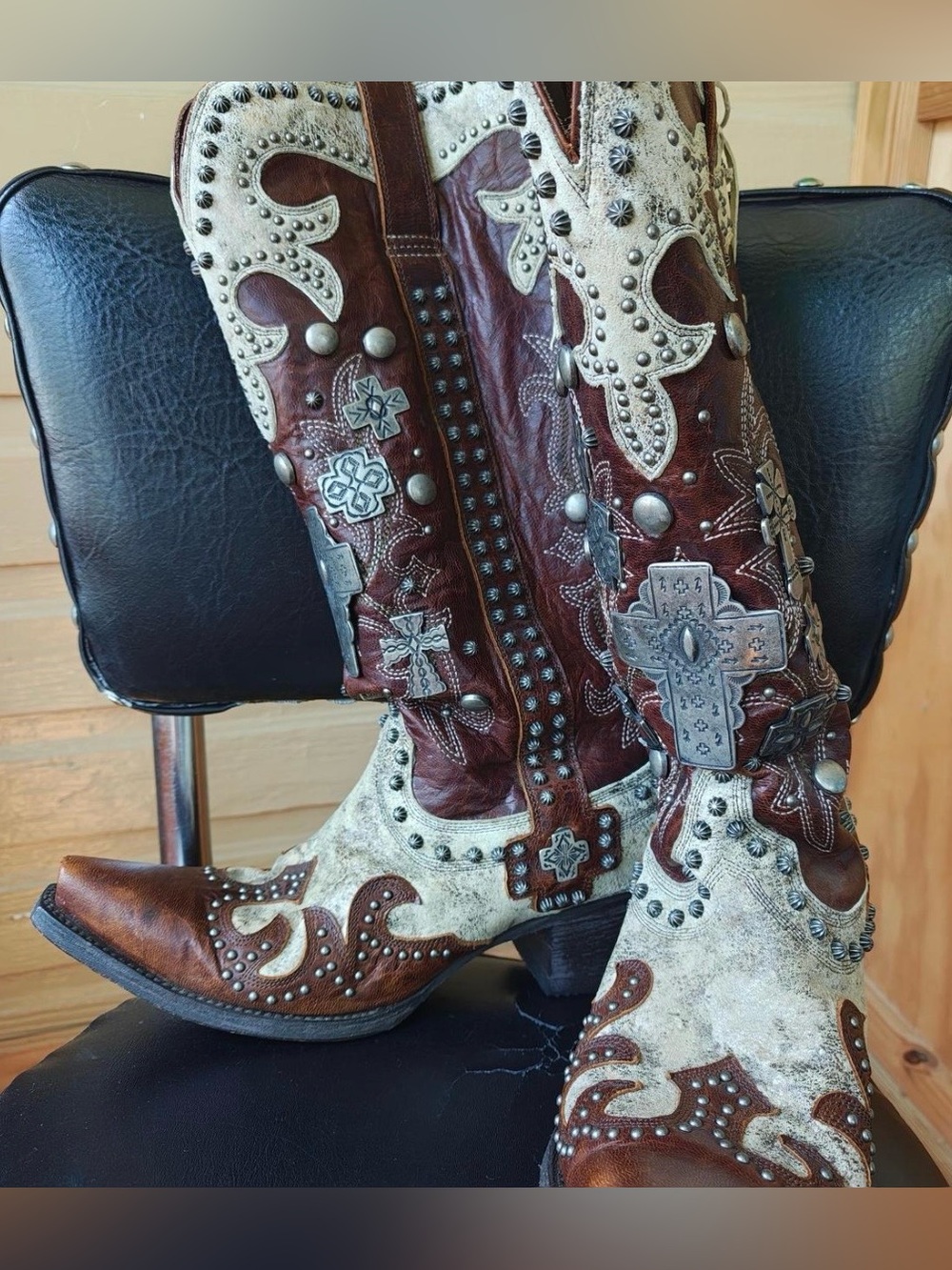 Double D Ranch Western Cowboy Boots Size 9.5